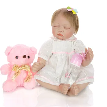 

Lifelike Reborn Doll Soft Silicone newborn dolls 22" 55cm Realistic Sleeping Girl Princess Lovely bebe reborn Kid Birthday Gift