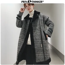 Privathinker, мужской длинный теплый Тренч из кроличьего вельвета с мехом, мужские парки s, модные зимние куртки, пальто для мужчин, уличные зимние куртки