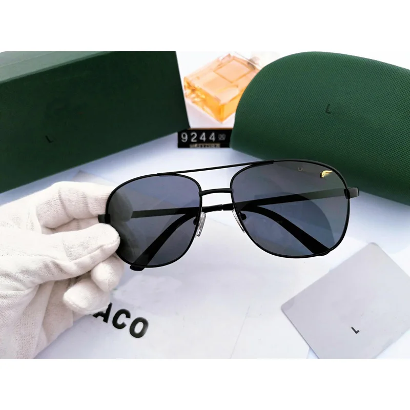 Новинка, крокодиловые Мужские Винтажные поляризационные солнцезащитные очки, мужские классические фирменные дизайнерские солнцезащитные очки с прозрачными линзами для вождения, Gafas de sol - Цвет линз: 2 no box