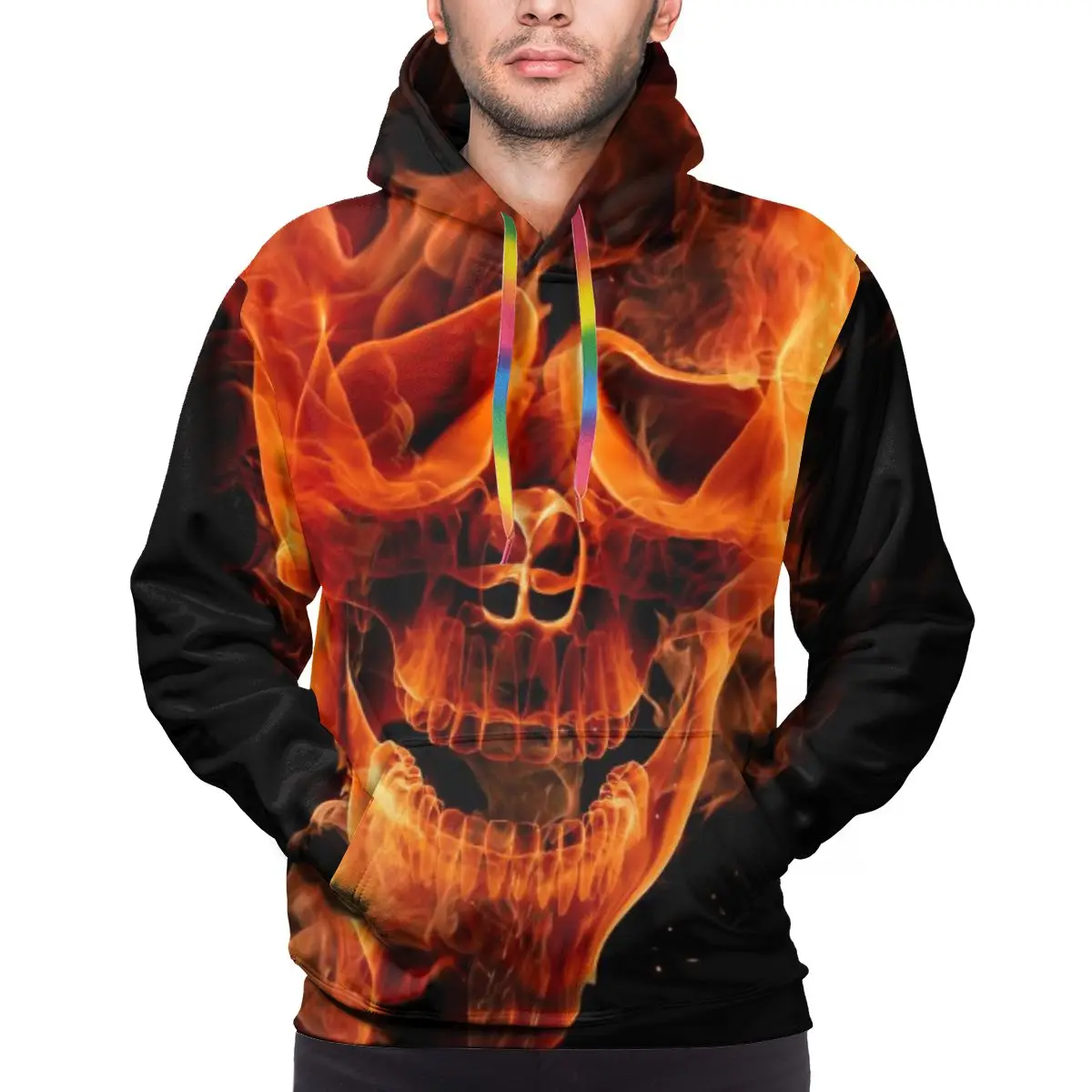 flaming skull hoodie