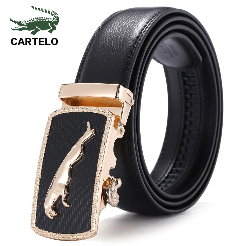 

CARTELO Men Top Quality Genuine Luxury Leather Belts Famous Brand Belt for Men,Strap Male Metal Automatic New BB03