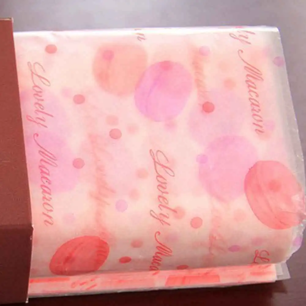 Macaron Визуальный контакт 50 шт./лот набор восковой бумаги Промасленная бумага тост хлебный сэндвич бургер пищевая упаковка масляная бумага выпечка, барбекю Рождество - Цвет: Macaron