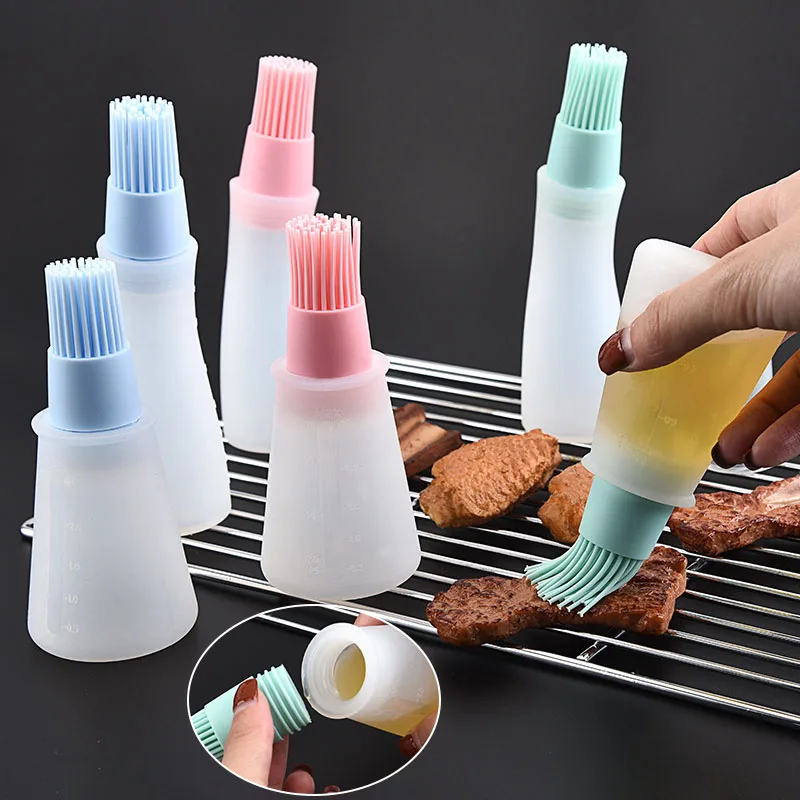 Silicone Oil Bottle Brush Kitchen Gadgets Removable Sauce Bottle Cooking Tools Seasoning Sauce
