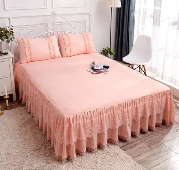 

Lace Bed Sheet Luxury Bed Linen Home Bedspread Double Couple Full Queen Size Mattress Cover Children's Princess Room Decoration