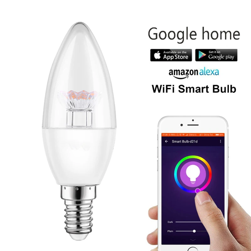 Innovative WiFi Light Bulb Led Lamp E27/E14/B22/E26 Wake-Up Warm Smart Lights Work with Alexa Google Home Christmas Lights