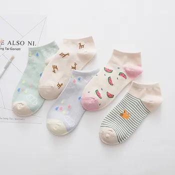 

Short Socks Breathable Low Cut Invisible Boat Socks Women Socks Casual Work Business Cotton Stripe Fashion Sock Comfortable