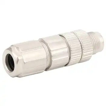 

M12 Industrial Connector Wiring Parts X-Coding 8-Core 8PIN Male Header All Metal Ethernet.