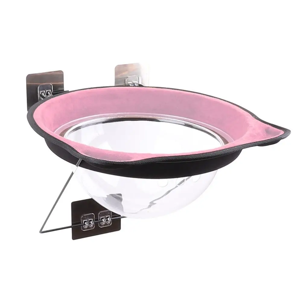 Cute Pet Hanging Beds Bearing 20KG Cat Sunny Seat Window Mount Pet Cat Hammock Comfortable Cat Pet Bed Shelf Seat Beds - Color: Pink