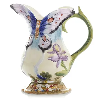 

CERAMIC VASE ORNAMENTS GARDENS EUROPEAN PASTORAL STYLE FLOWERS BUTTERFLY VASES SIMPLE MILK JAR VASE