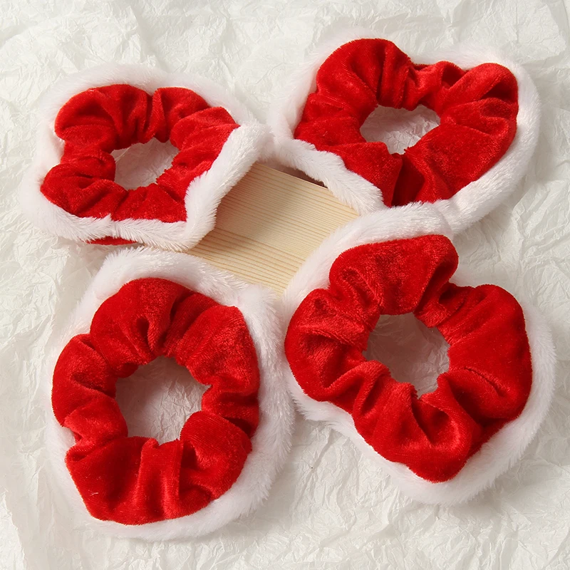 Рождественские резинки для волос для женщин и девочек, эластичные резинки для волос, модные рождественские украшения, кольцо для волос, бархатный держатель для конского хвоста