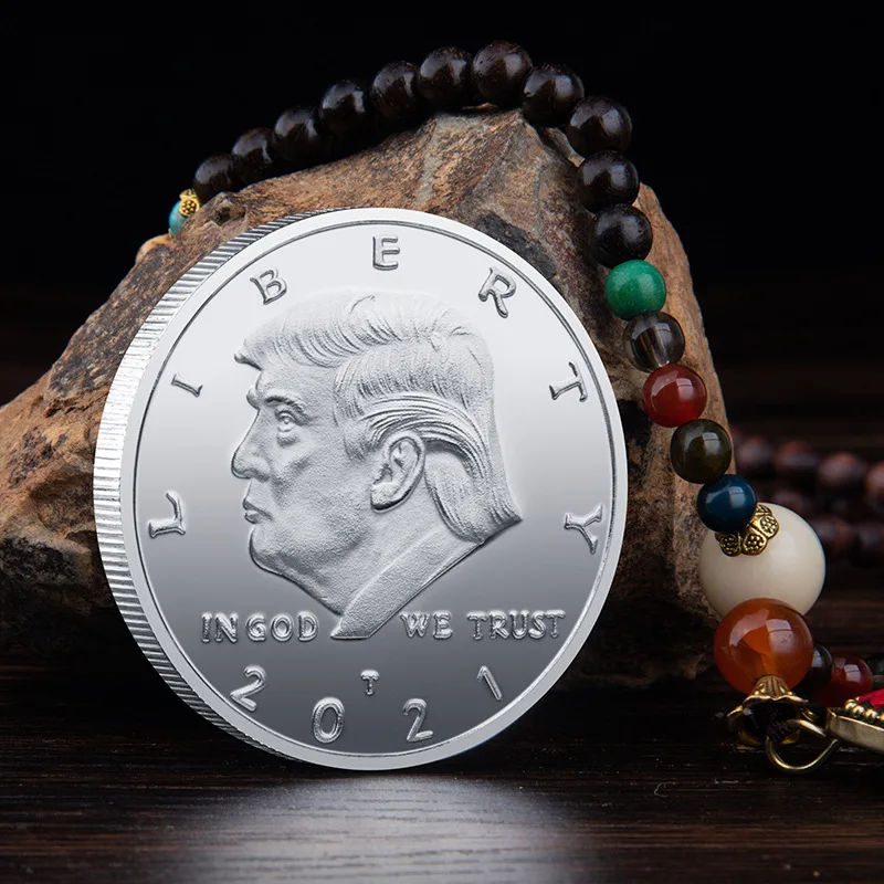 

2021 President Donald Trump Liberty Silver Plated EAGLE Commemorative Coin challenge coin us coins