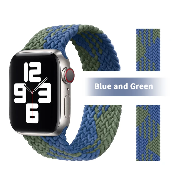 Pride Braided Solo Loop Band For Apple Watch Se Strap 44mm 40mm Elastic Wristband Bracelets 41mm 45mm Series 765432 42mm38mm 8 Army Green Blue