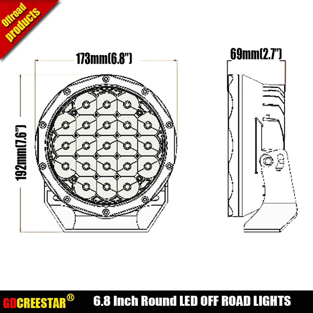 HIGH POWER 7" inch Round 84W/128W LED WORK LIGHT WORKING SPOT DRIVING LIGHT BAR FOR OFF ROAD UTE 12V 24V 4x4 4WD BOAT SUV TRUCK