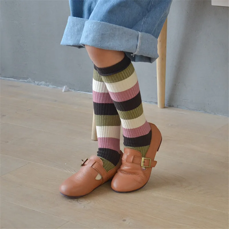 

New Spring Winter Baby Kids Girls Sockings Cute Knee High Princess Striped Long Socking