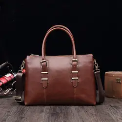 Модный бренд, деловой мужской портфель сумка для кожи 14 ", сумка для ноутбука, повседневная мужская сумка на плечо, сумка-мессенджер, Офисная