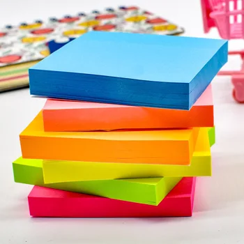 

Fluorescent post-it notes square customized notepad creative office stationery paper n times paste