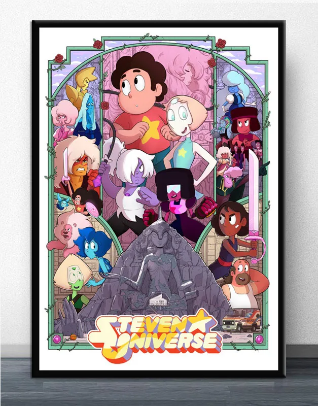 NT130 Oil Painting Hot Steven Universe Big Anime Casrtoon Poster Wall Art Canvas Picture Prints Living Garden Home Room Decor - Цвет: Красный