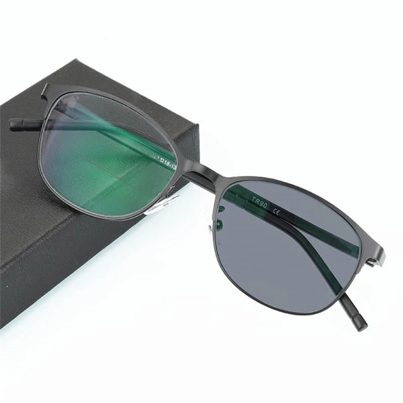 

2019 Transition Sunglasses Photochromic Reading Glasses Brand Design Men Half Frame Square Reading Glasses With Diopters Glasses