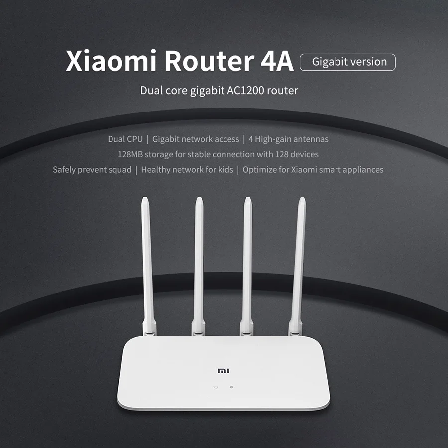 Xiaomi Mi роутер 4A Gigabit Edition 1000M 2,4 GHz 5GHz WiFi rom 16MB DDR3 64MB 128MB с высоким коэффициентом усиления 4 антенны дистанционное управление приложением