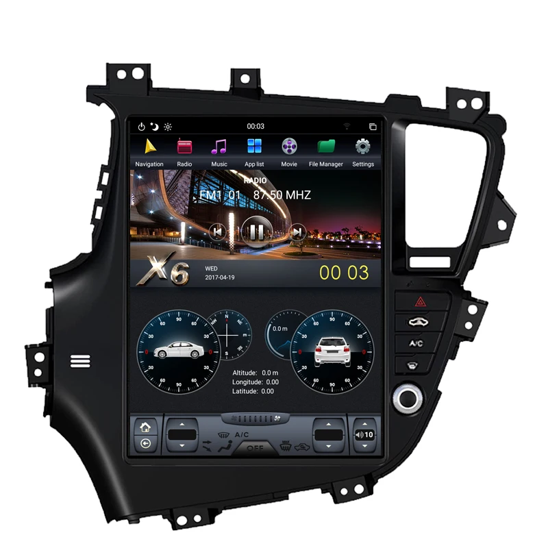 Cheap NAVITOPIA 12.1inch 4G+64GB Tesla Style Vertical Screen Android 8.1 Car DVD GPS Navigation for Kia K5 2011 2012 2013-2015 7