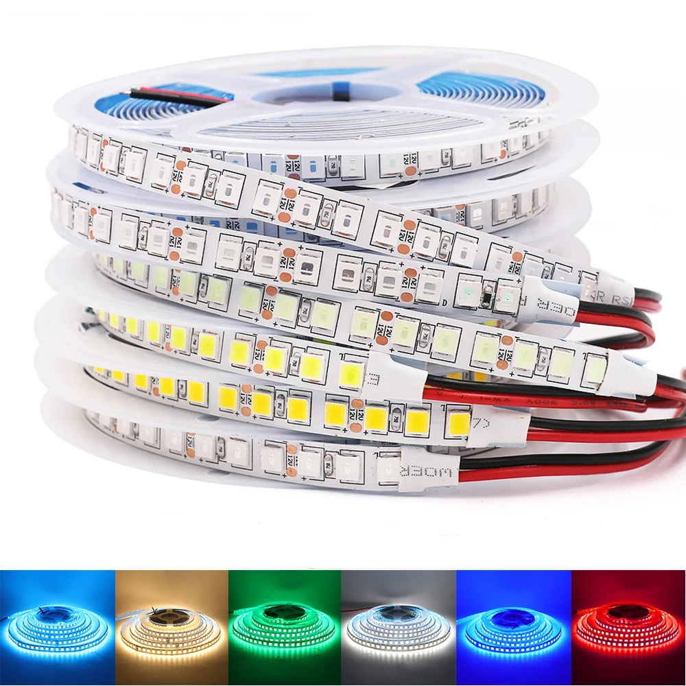 

DC12V 24V Led Strip Light 5M 300LEDs 600LEDs Flexible Ribbon LED Tape Light SMD 5054 2835 Waterproof Rope Lamp Red Green Blue