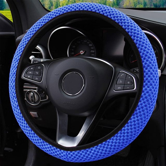 Car Steering Wheel Cover Breathable Anti Slip Steering Covers Suitable 37-38cm Auto steering wheel protective Decoration