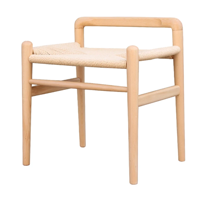 Wishbone Dining Stool Natural Hemp Cord Seat Footstool Ottoman or Wooden Makeup Indoor Home Furniture Modern Design | Мебель
