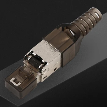 

New 10Pcs/Lot Tool-Free Shielded RJ45 Cat 7 Termination Plug Cat7 Plug / Cat7 Connector Connectors Modular 23/24AWG-Gray