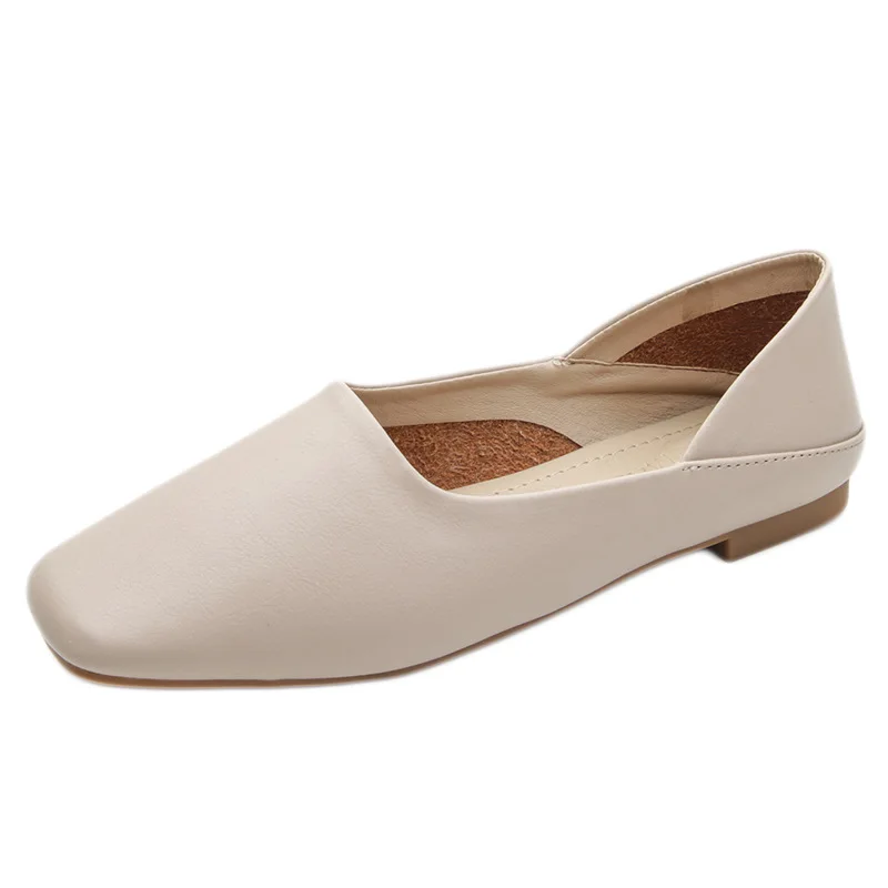 

Fashion 2019 Spring And Autumn New Korean Version Of Comfortable Simple Large Size Flat Women's Bean Bean Shoes