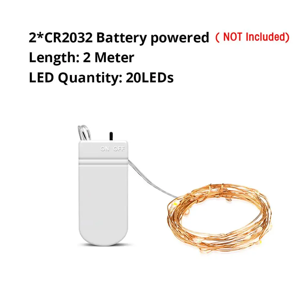 Свадебная Рождественская гирлянда Фея 2 м 5 м 10 м батарея/USB светодиодный медный провод гирлянды для домашней вечеринки украшения лампы - Цвет: White Box 2m