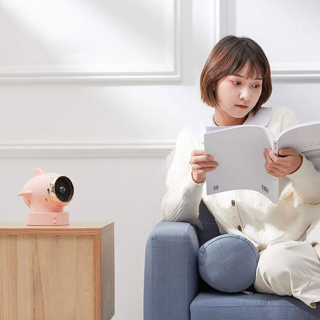 Creative Office And Home Portable Fan Heater Desktop Cartoon Aircraft Heater