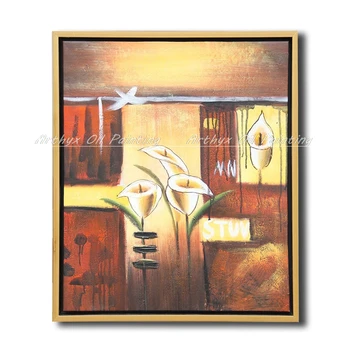 

Arthyx Hand Painted Modern Abstract Flowers Oil Painting On Canvas Perfume Lily Picture Wall Art For Living Room Home Decoration