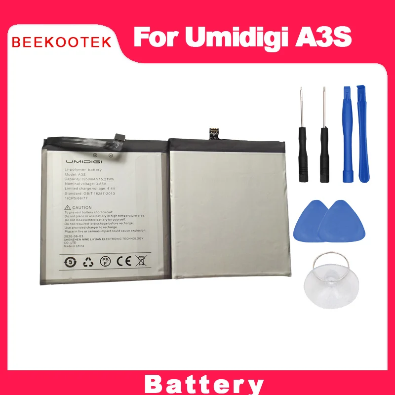 

BEEKOOTEK For UMIDIGI A3S Battery Replacement 100% Original New High Quality High Capacity 3950mAh Battery for UMIDIGI A3S