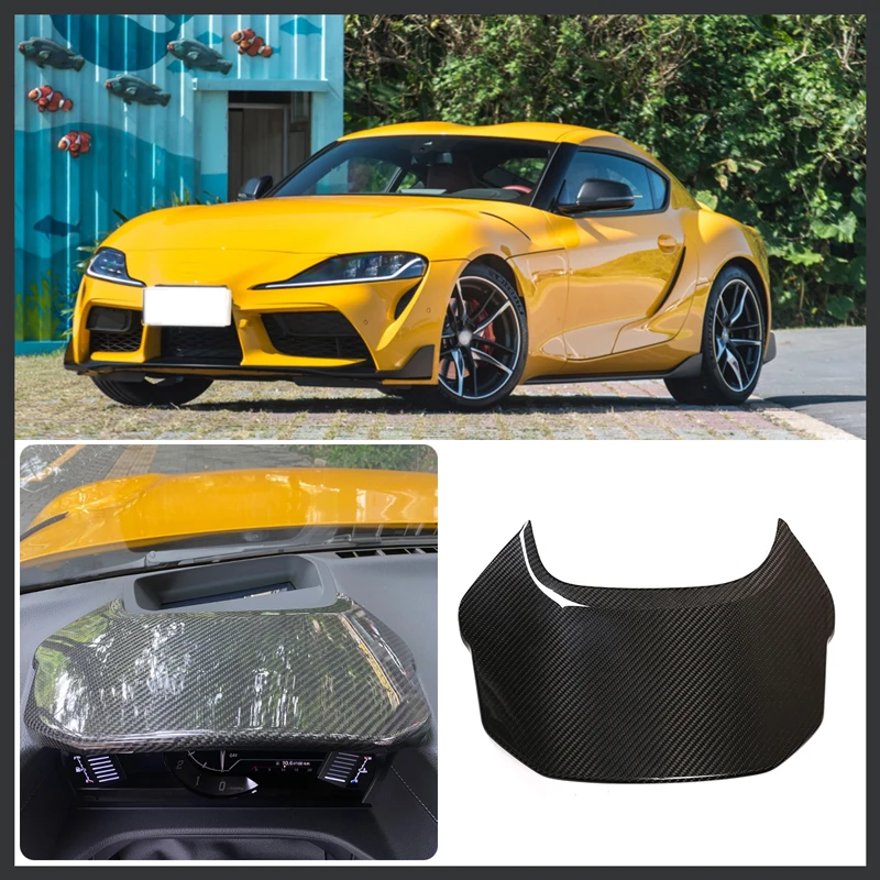 Для 2019-2022 Toyota GR Supra MK5 A90 Настоящее углеродное волокно Автомобильная Центральная