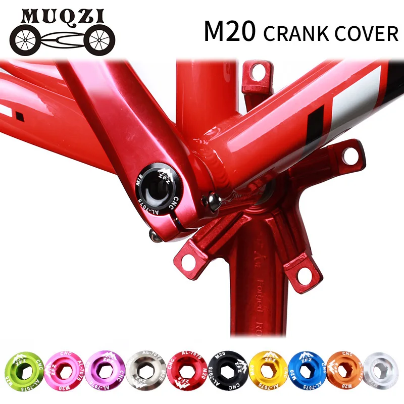 

MUQZI Dental Plate Cover Crank Screw Cap M20 MTB Crankset Crank Cover 9 Colors Aluminum BMX Road Bike Fitting