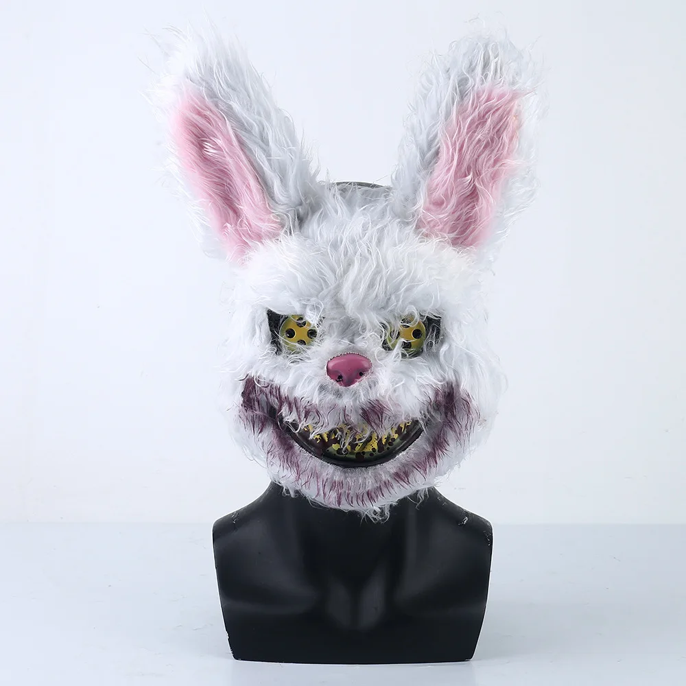 

Halloween Rabbit Bear Mask New Men Women Terror Blood Plush Masquerade Ball Stage Performance High Quality Simulated Animal Prop