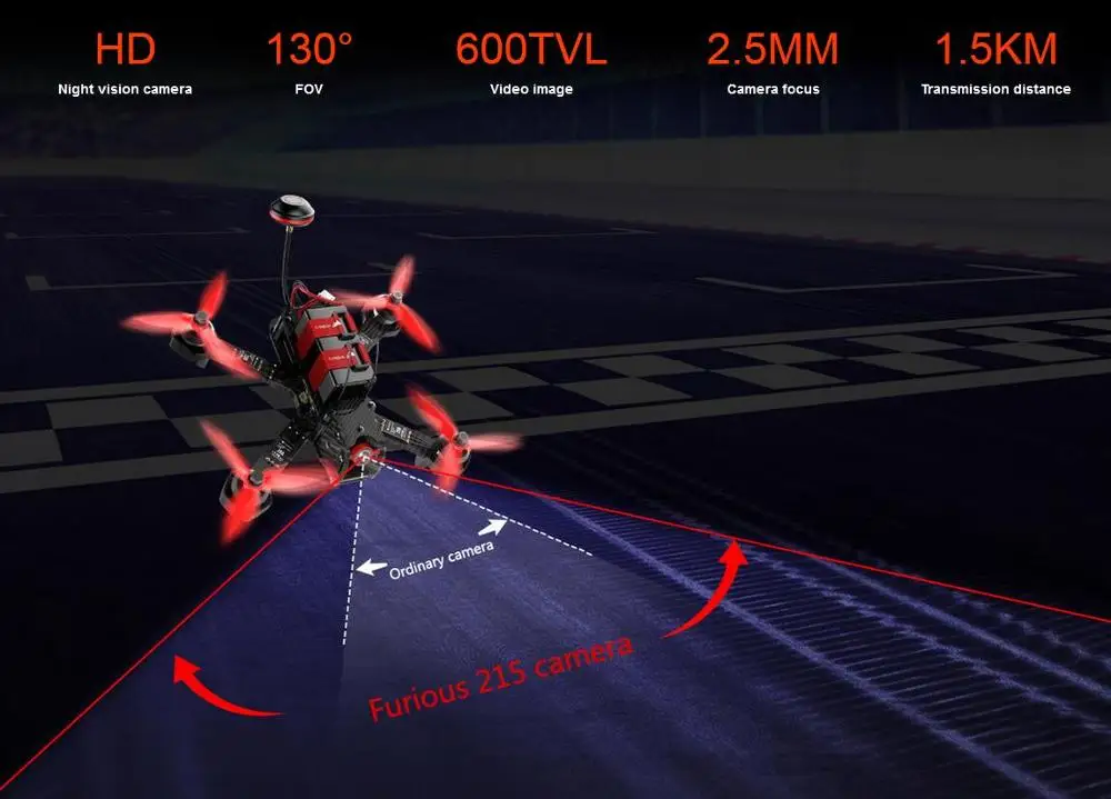 Гоночный Дрон Walkera Furious 215 Радиоуправляемый с передатчиком DEVO 7 Квадрокоптер