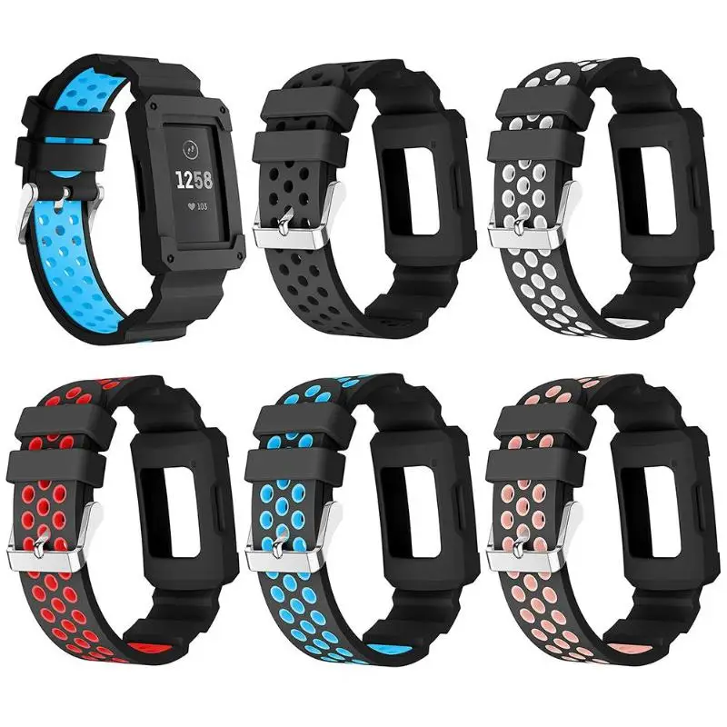 Сменный силиконовый двойной цветной ремешок для часов samsung gear Fit 2 Fit2 Pro SM-R360 SM R350 Sport