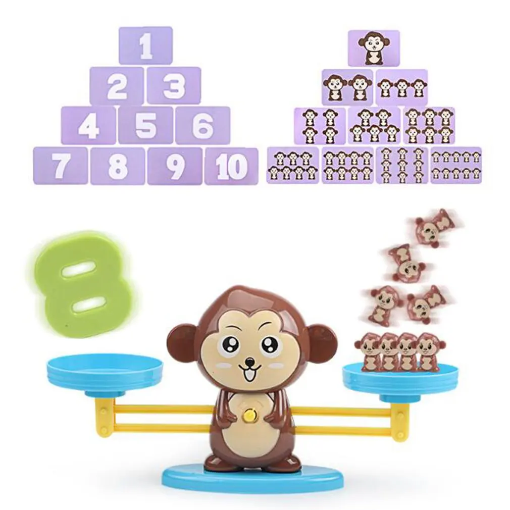  Monkey Mathematical Balance Digital Addition Counting Teaching for Children Family Table Game Early - 4000145778845