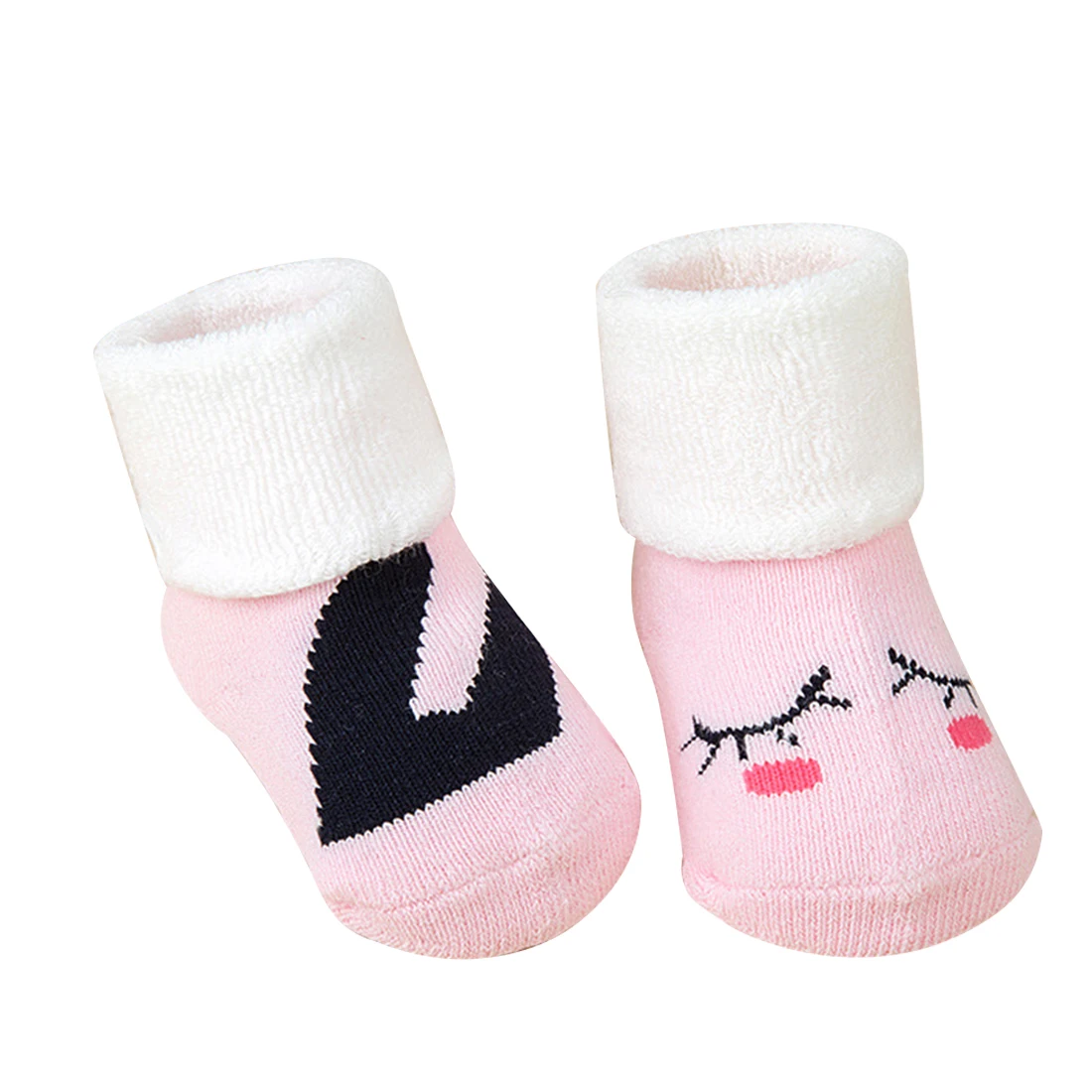Детские полосатые махровые теплые тапочки для новорожденных; хлопковые носки для маленьких мальчиков и девочек; сезон осень-зима - Цвет: 1