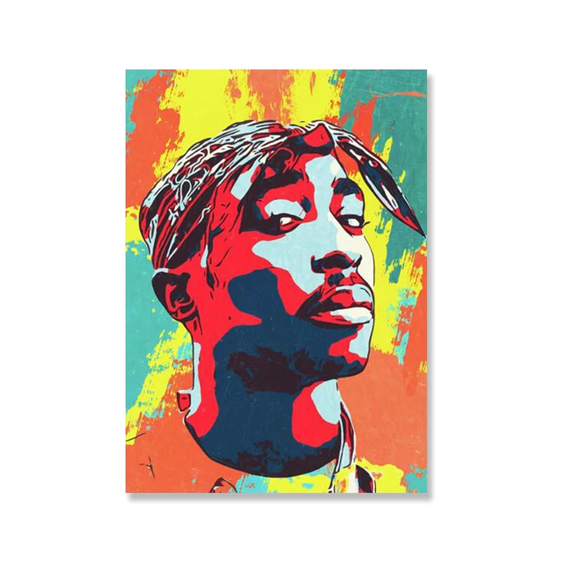 постеры на стену Картина холсте 2Pac с изображением знаменитой певицы Тупака