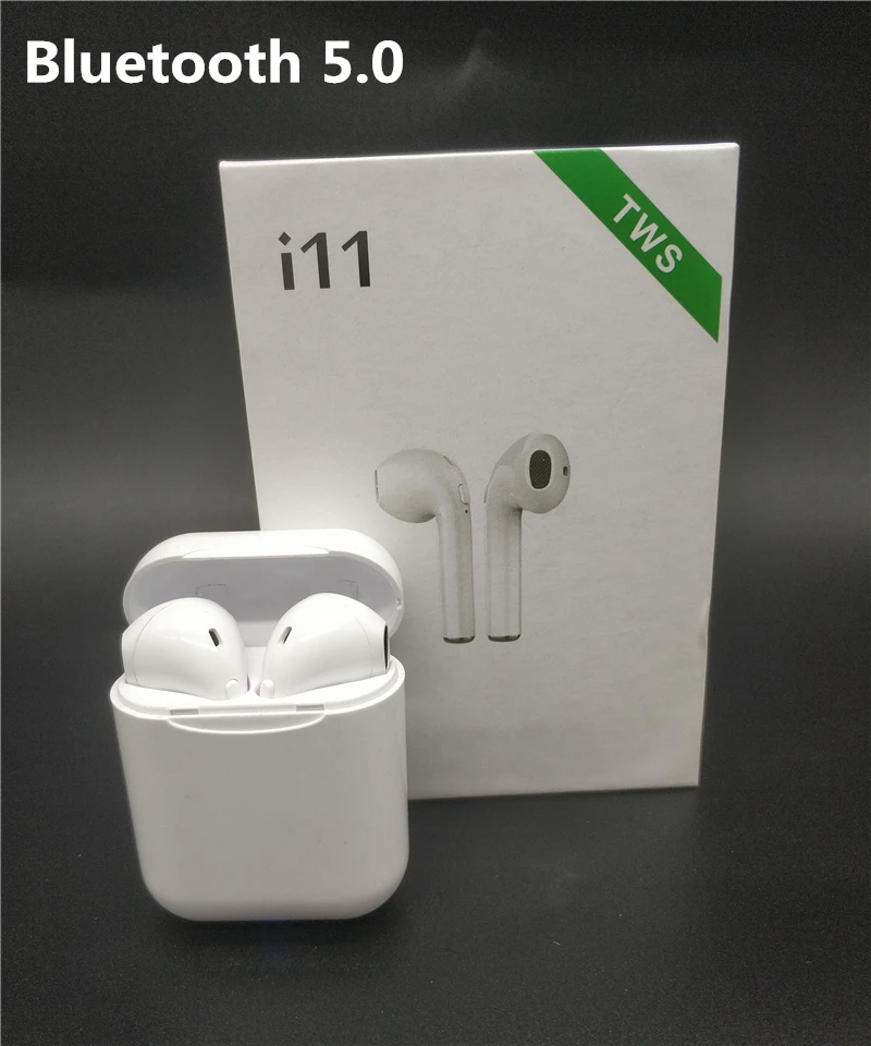 

I11 TWS Wireless Bluetooth 5.0 Earphones Earpiece Mini Earbuds Headsets with Mic for Samsung S6 S8 IPhone X 7 8 Xiaomi Huawei LG