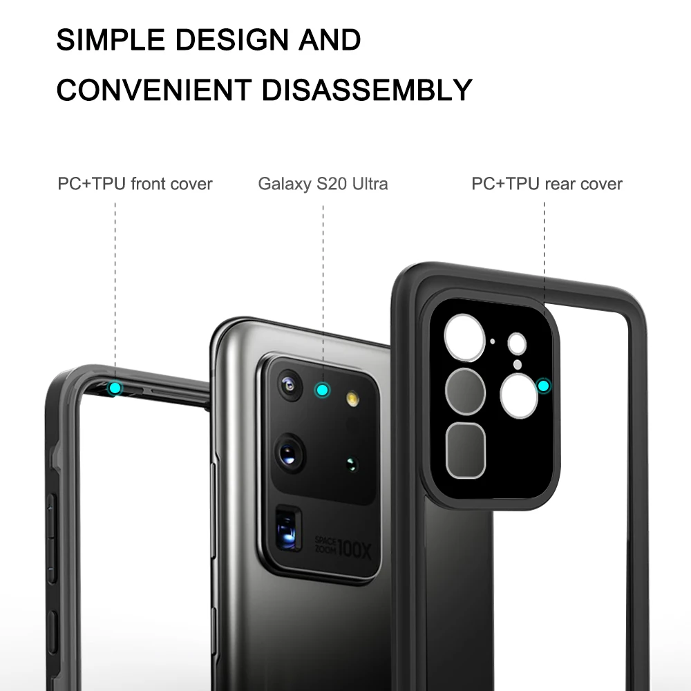 For Samsung Galaxy S20 ultra waterproof case Swimming Diving ShockProof Underwater 3m TPU+PC Case For Samsung  S20 Plus S20 (14)