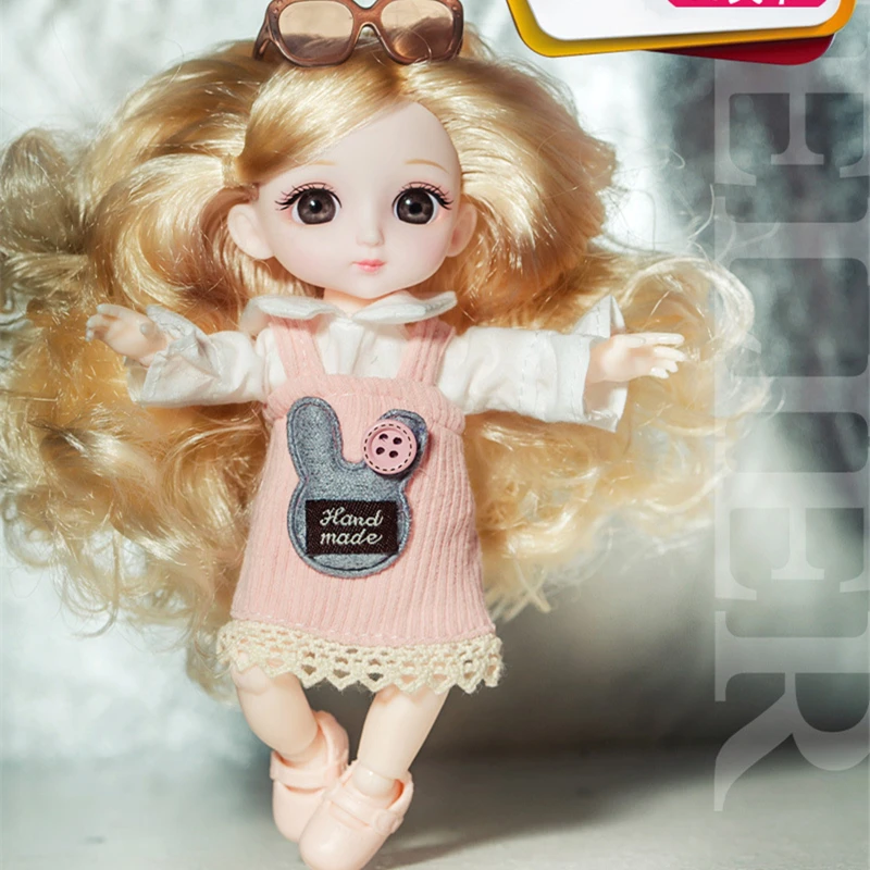 Details about   Moveable Jointed 16cm Dolls With Gold Hair Toys Baby New Big Eyes BJD Doll 13