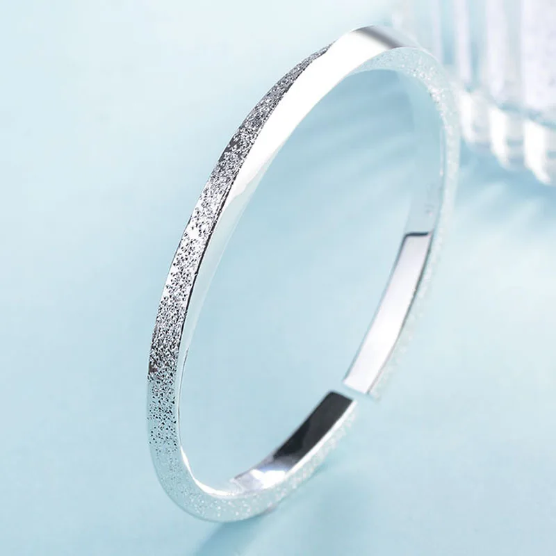 2024 New Men's Twisted Frosted Cuff Bracelet Antique Silver Bracelet 925 Silver Women's Neutral Jewelry Open Bracelet Jewelry