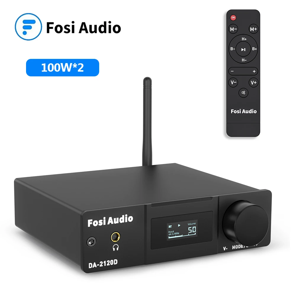 antenna amplifier Fosi Audio DA2120D Bluetooth Amplifier Audio 2.1CH Stereo Power Amp 100W USB Coaxial Optical AUX Remote Control for Home Speaker power amplifier