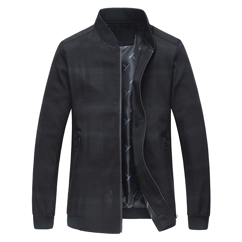 

Autumn Loose Wrinkle Linen XL Fashion Baseball Collar Zipper Geometric Pattern Capless Men's Jacket Clothes