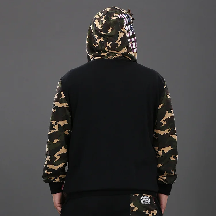 Большие размеры Мужские 6XL 7XL 8XL 9XL камуфляжные толстовки мужские, толстовки мужские более размеры пуловер свободные худи пуловеры в стиле хип-хоп панк