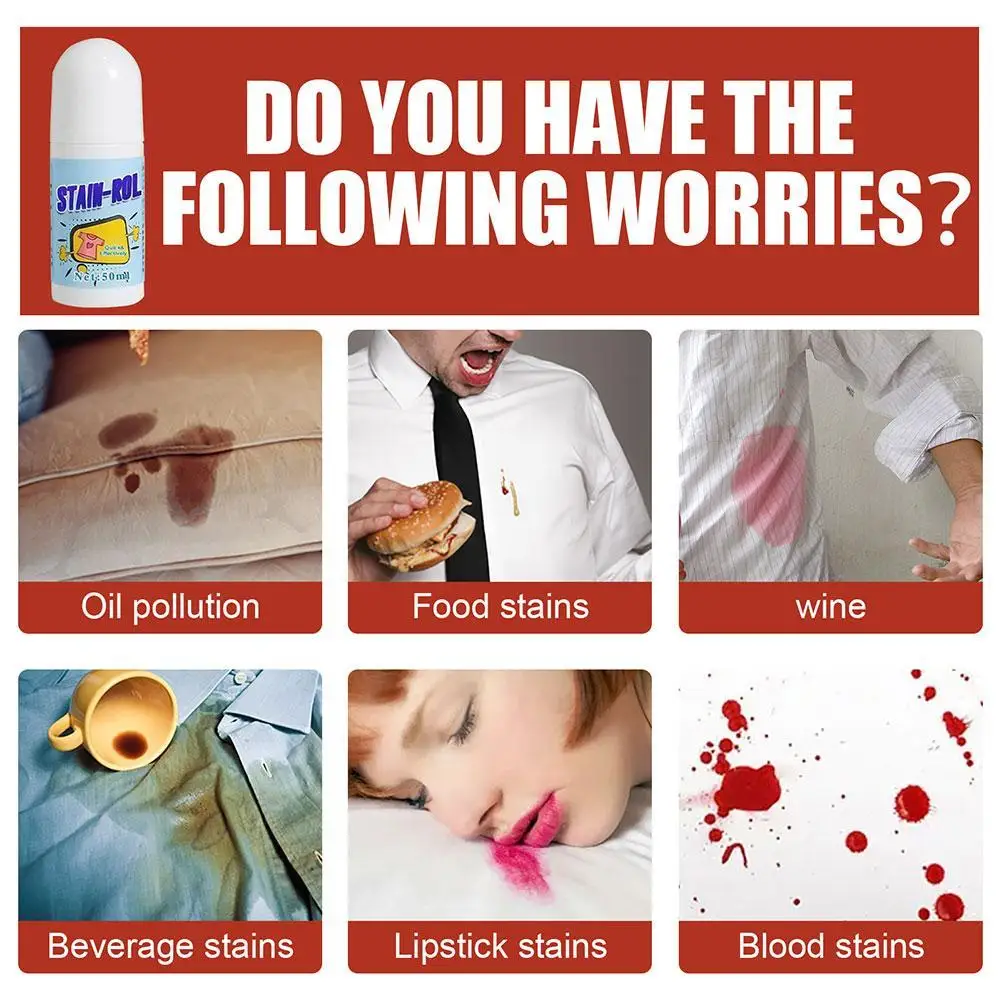 Stain Remover-Roller Head Cleaner No-Washing Clothes Stain Removing Ball Degreasing Stain Cleaner For Pocket Easy Carry