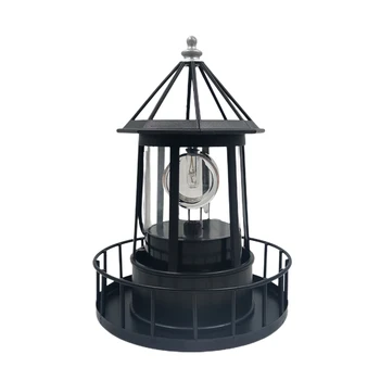 

Battery Powered Garden Landscape LED Solar Lighthouse IP65 Waterproof 360 Degree Rotating Energy Saving Wrought Iron Hanging